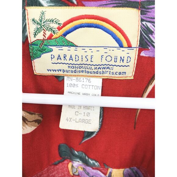 Paradise Found 80s Hawaiian Shirt As Seen on Tom Selleck Magnum P.I. Sz 4XL - Picture 4 of 7